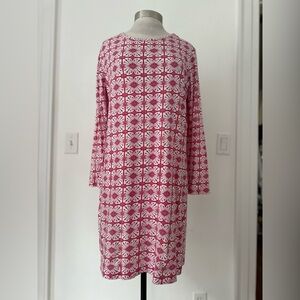 Pink and White Hot Pink Cotton Jersey Dress
